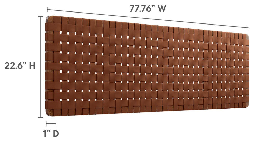Sparta Weave Wall-Mount King Vegan Leather Headboard