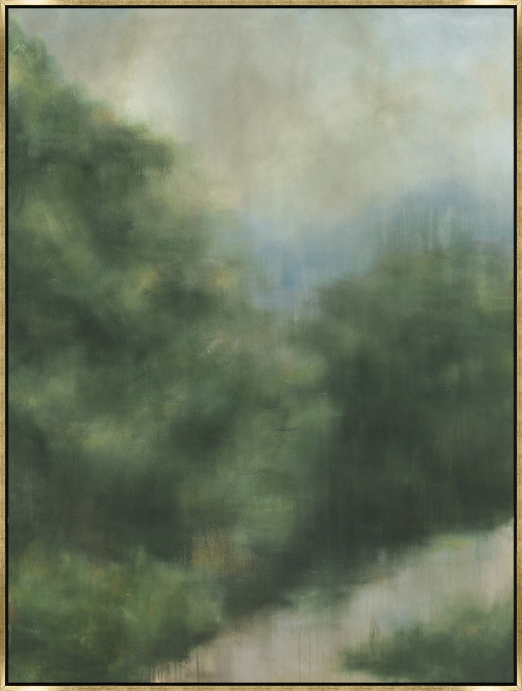 30x40 Last Night's Rain I, Framed Artwork, Gold