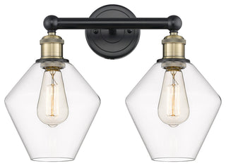 Cindyrella 2-Light 17" Bath Vanity Light, Black Antique Brass, Clear Shade