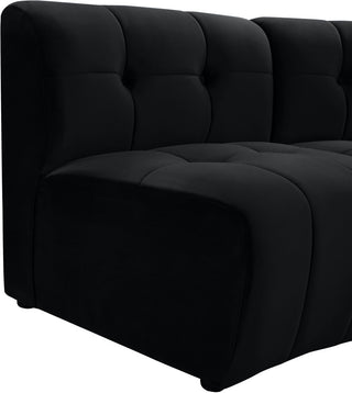 Limitless Velvet Upholstered 6-Piece Modular Sectional, Black