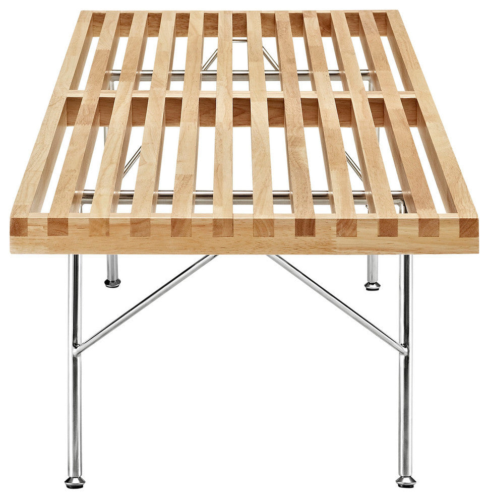 Modern Contemporary Living Room Small Wood Bench Natural