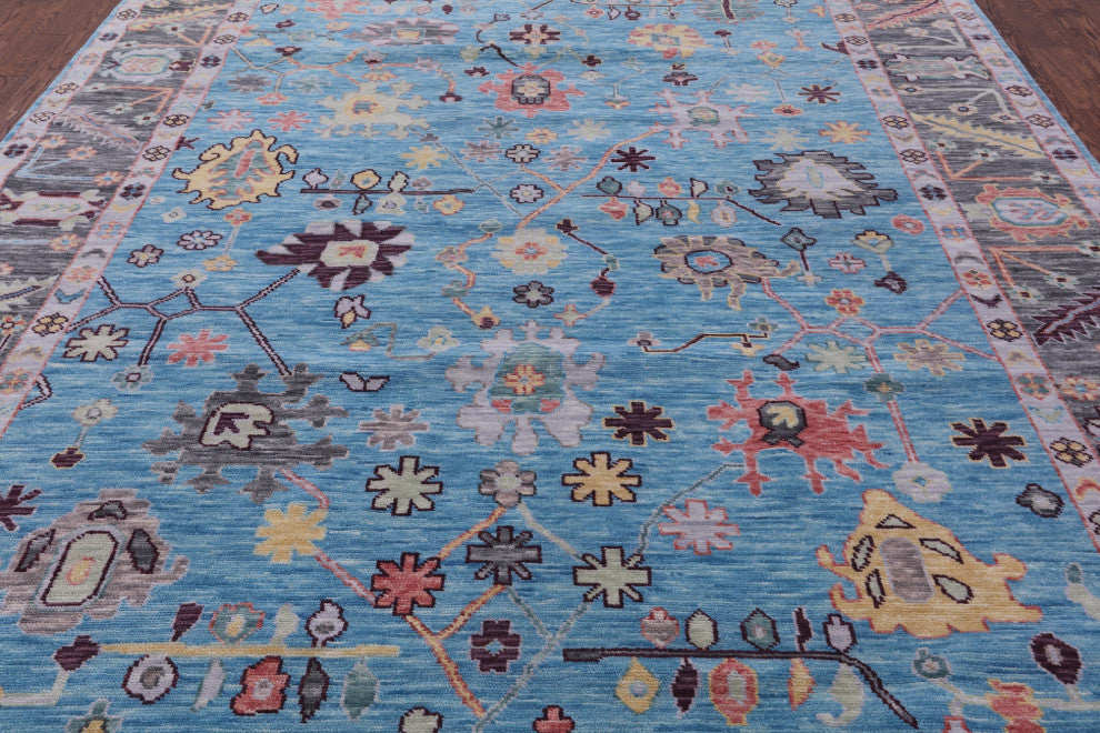 9' 3" X 11' 11" Turkish Oushak Hand Knotted Wool Rug - Q15649