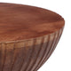 GDF Studio 21"H Drum-Shaped Mango Wood Round End Table, Honey