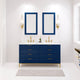 Bristol 60" Vanity, Blue With Mirrors and Gooseneck Faucet