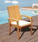 11-Piece Outdoor Teak Dining Set: 94" Oval Ext Table, 10 Goa Stacking Arm Chairs