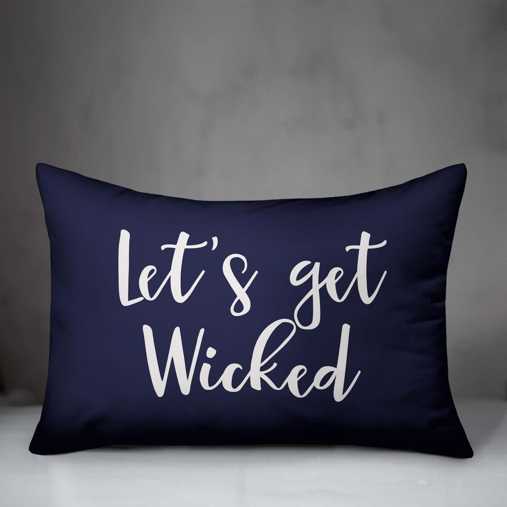 Let's Get Wicked Lumbar Pillow, Navy, 14"x20"