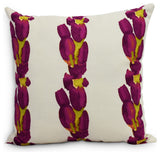 Sunset Tulip Stripe Decorative Floral Throw Pillow, Purple, 18"