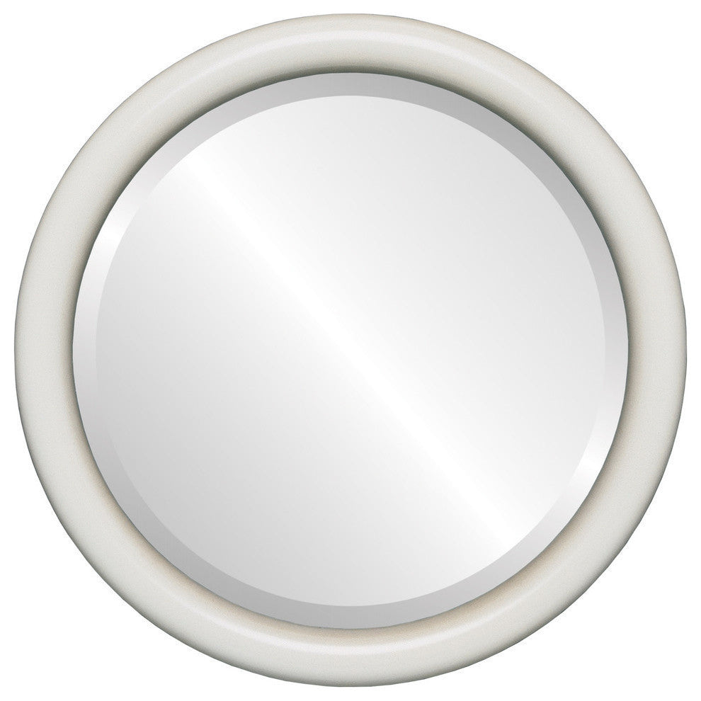 Pasadena Framed Round Mirror, Taupe, 25"x25"