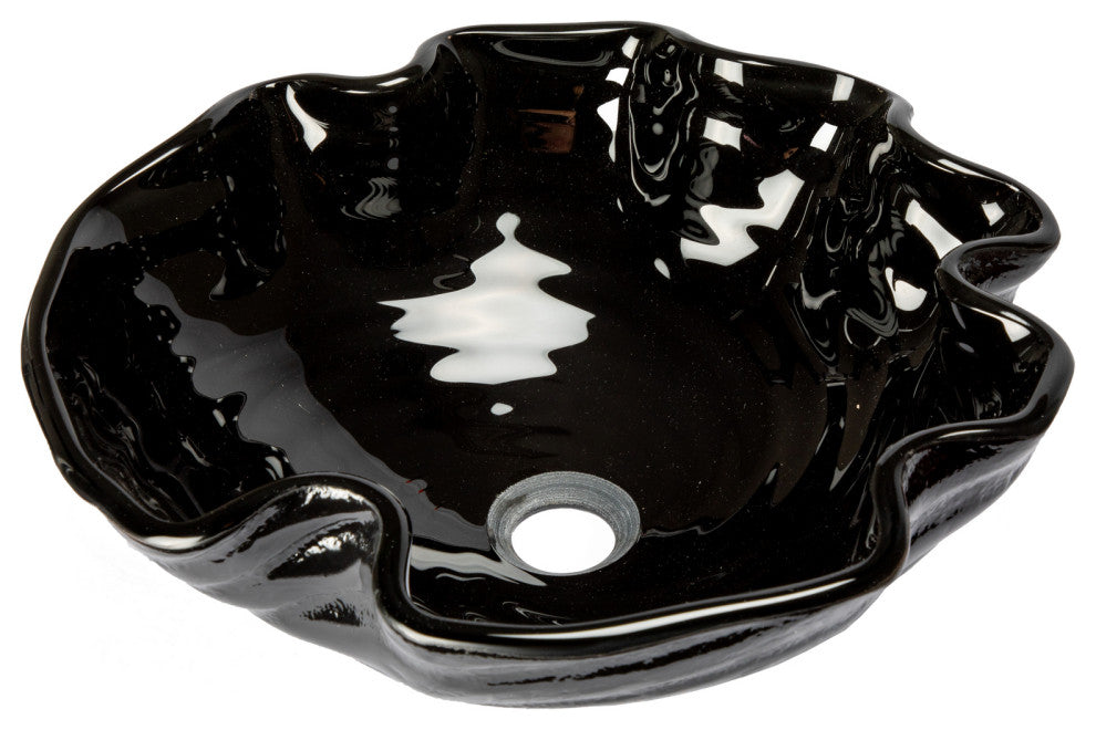 Eden Bath EB_GS68 Midnight Wave Glass Vessel Sink