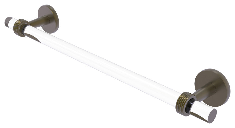 Clearview 30" Towel Bar with Groovy Accents, Antique Brass