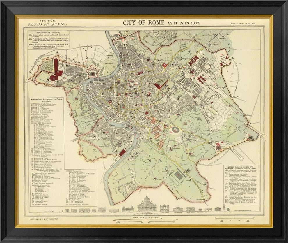 "Rome, 1883" Framed Canvas Giclee by Letts Son and Co., 34x28"