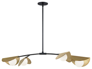 Emma Contemporary 4 Light Matte Black White Metal Pendant