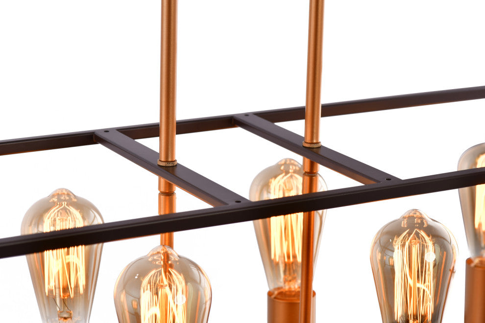 Lazzur Meurthe 8 Light 35" Matte Oil Rubbed Bronze Pendant