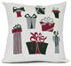 Present Time, Geometric Print Outdoor Pillow, White, 20" x 20"