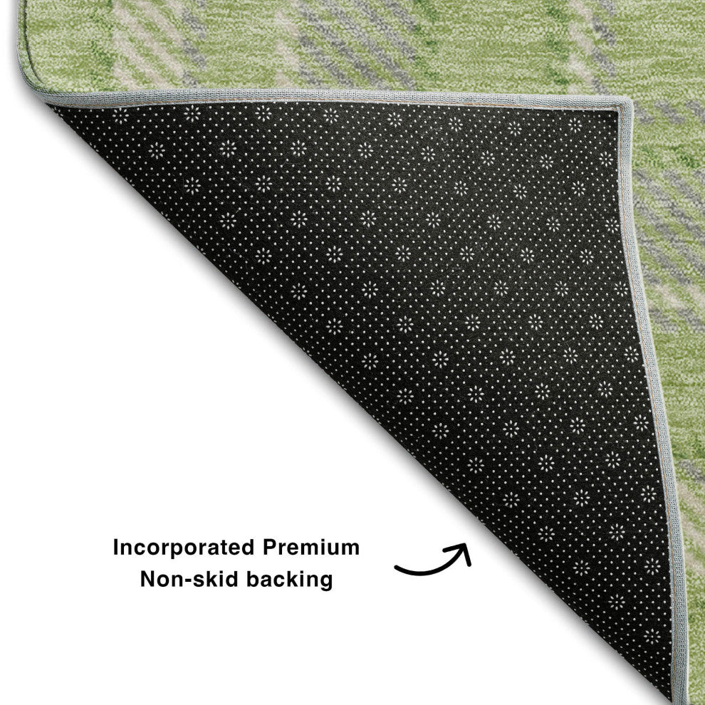 Premium Machine Washable Mayfield AMF563 Green 9' x 12' Rug