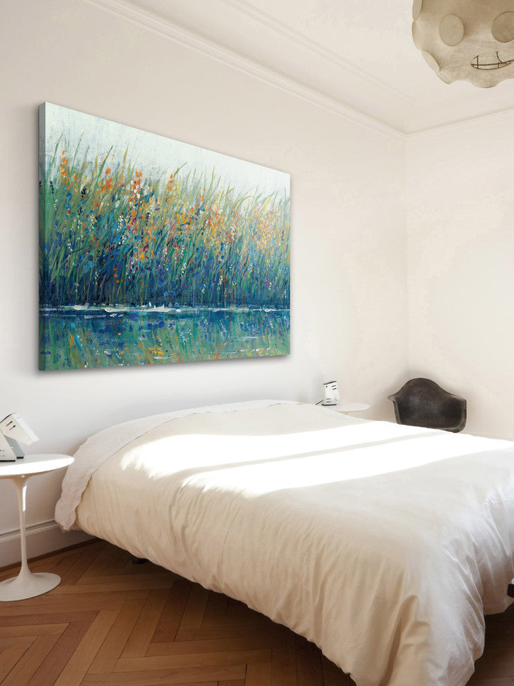 "Wildflower Reflection II" Painting Print on Wrapped Canvas, 18"x12"