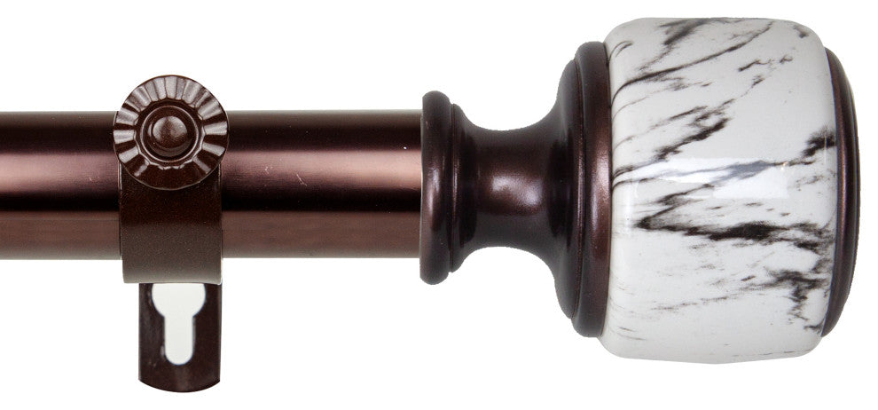 Kaylee 1" Diameter Curtain Rod, Bronze, 120-170"