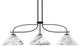 Cavella 3 Light Island Light, Matte Black Finish, 12" Onyx Swirl Glass