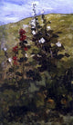 John Twachtman Hollyhocks, Gallery Wrapped Canvas Print, 18"x27"