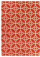 Davin Contemporary Area Rug, Orange and Cream, 5'x7'