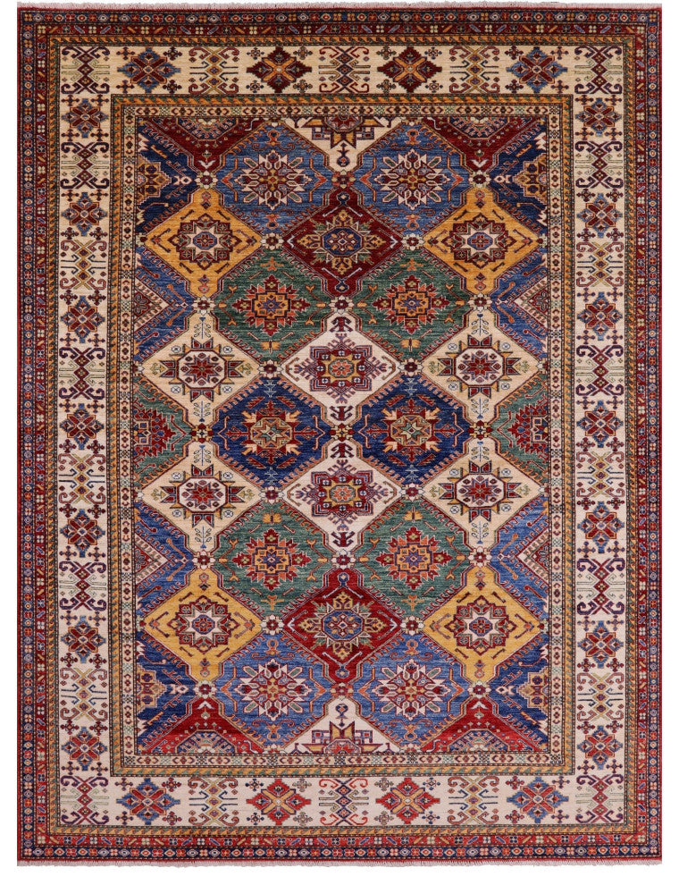 Super Kazak Hand-Knotted Wool Rug 7' 10" X 10' 6" Q5216