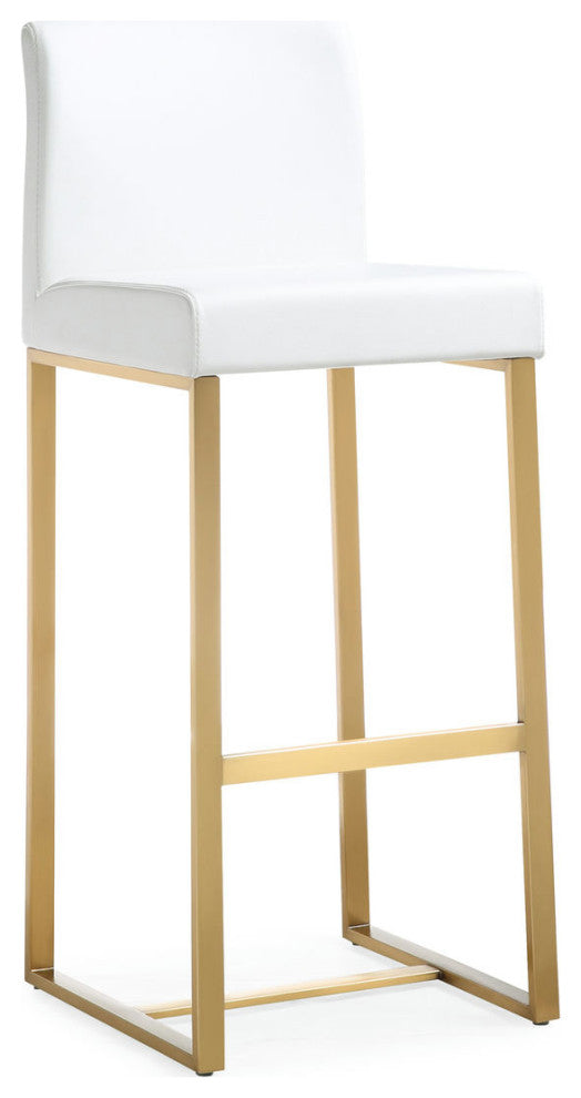 TOV Furniture Denmark White Gold Steel Barstool (Set of 2)