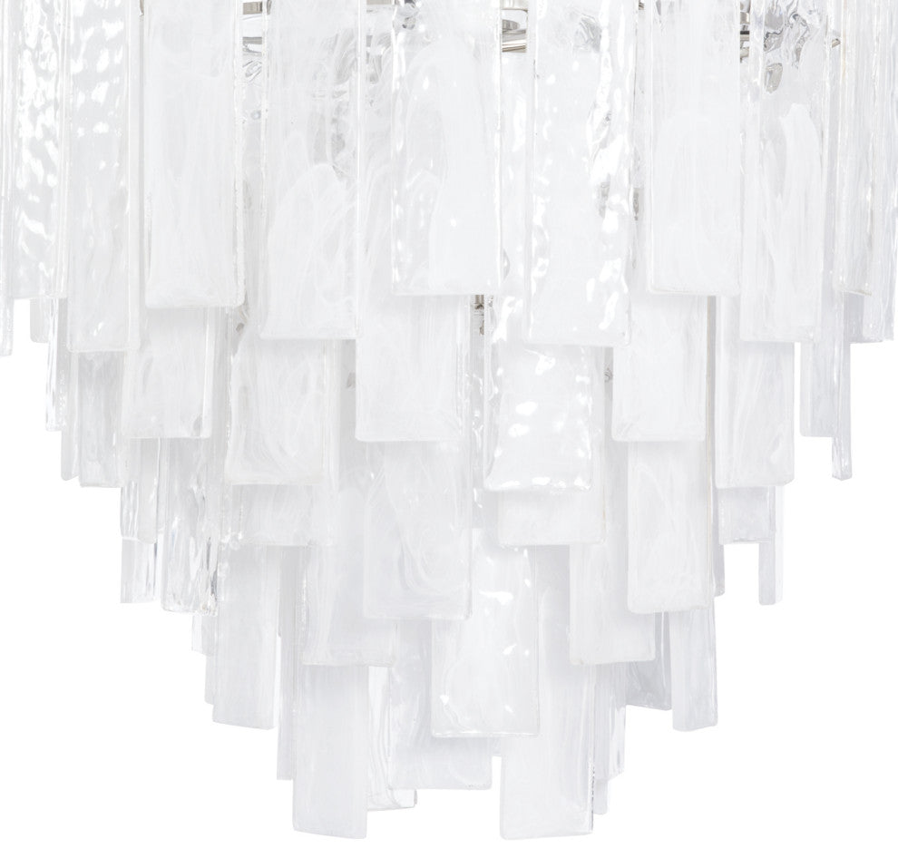 Glacier Chandelier Small, Polished Nickel