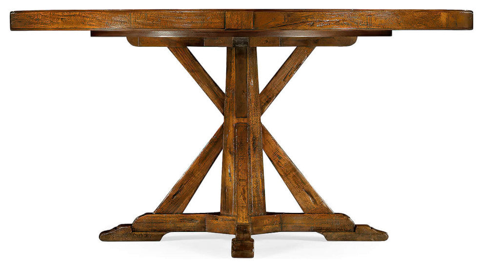 Rustic Round Dining Table, 60", Walnut