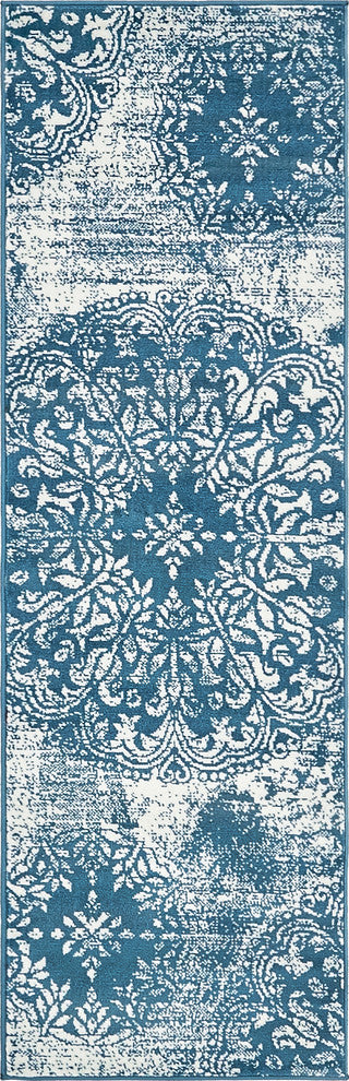 Unique Loom Blue Grand Sofia 2' 0 x 6' 7 Runner Rug