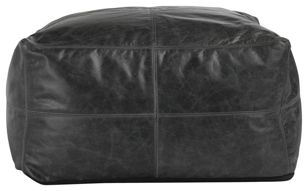 Dexter 24"Genuine Leather Pouf