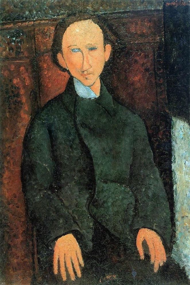 Amedeo Modigliani Portrait of Pinchus Kremenge - 18" x 27" Premium Canvas Print