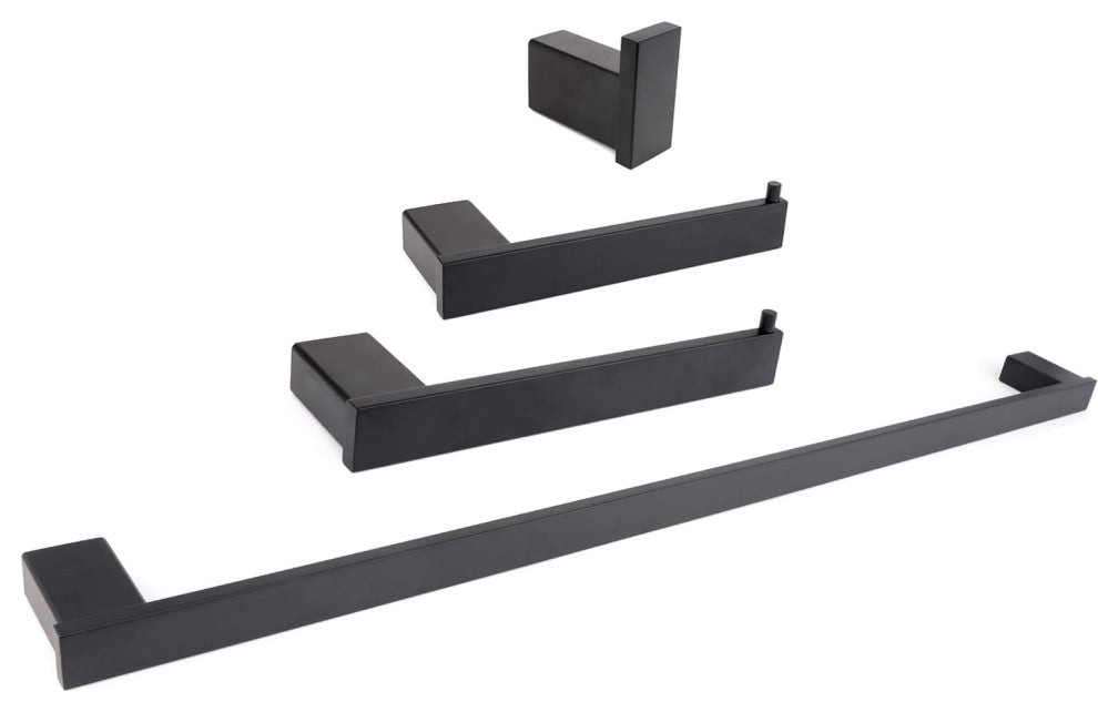 Florence Series Black Bathroom 4 Piece Accessory Set (34)