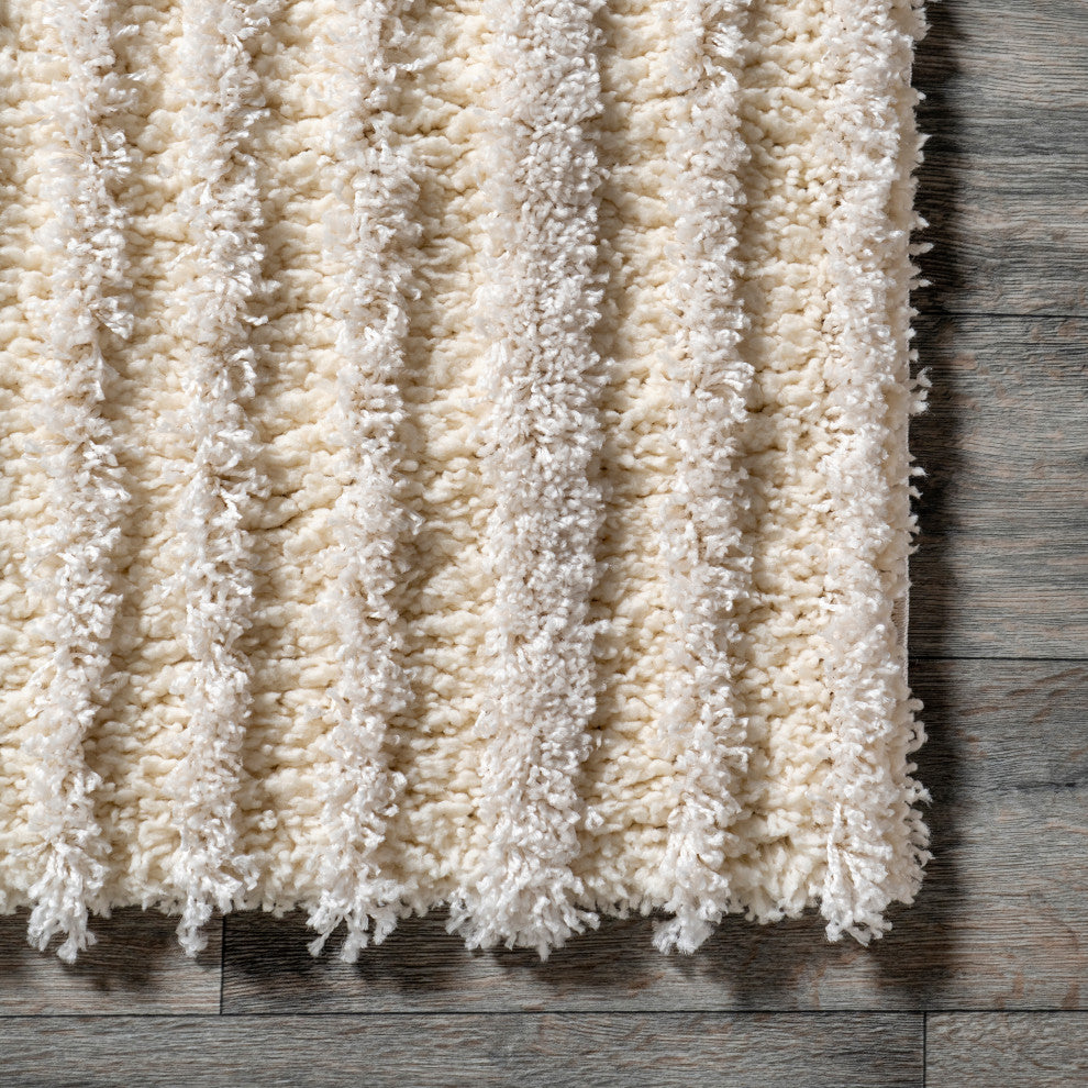Nuloom Gloria Abstract Shag Area Rug, Beige 4'x6'