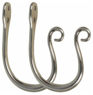 Zinc Curl Holdbacks, Brushed Steel, Set of 2