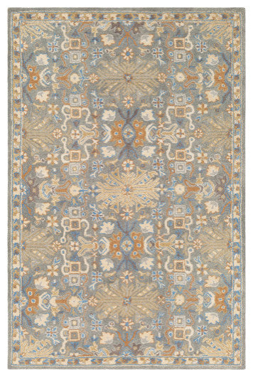 Surya Tabriz TBZ-1007 8'x10' Rug, Navy/Medium Gray/Cream/Camel/Khaki/Tan