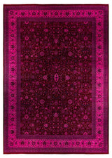 Overdyed, One-of-a-Kind Hand-Knotted Area Rug Pink, 12'0"x16'10"