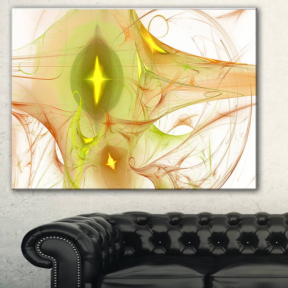 "Yellow Bright Candle" Abstract Digital Art Canvas Print