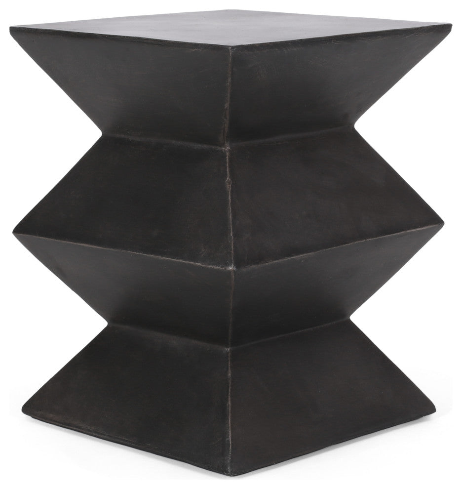 Chellis Outdoor Lightweight Concrete Side Table, Antique Copper