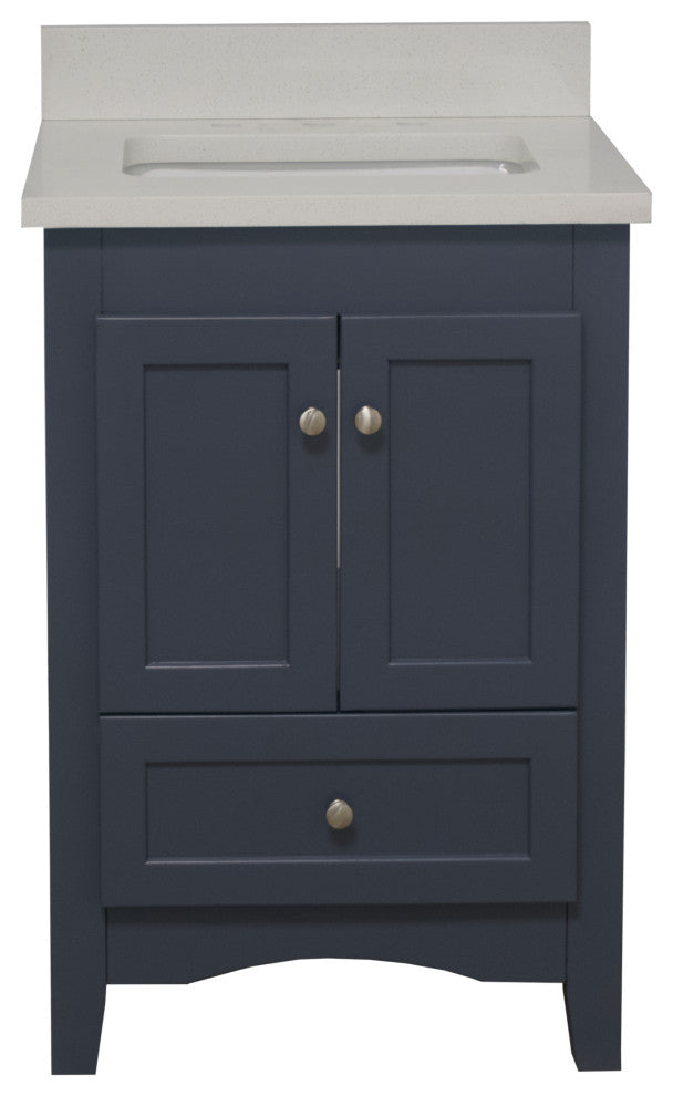 Abbey 24" Bathroom Vanity, Marine Gray, Quartz