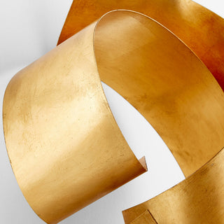 Cyan Design Ribbons Sculpture, Gold Leaf