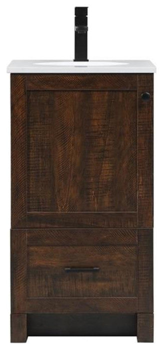 Elegant Decor Soma 18" Aluminum MDF Single Bathroom Vanity in Expresso