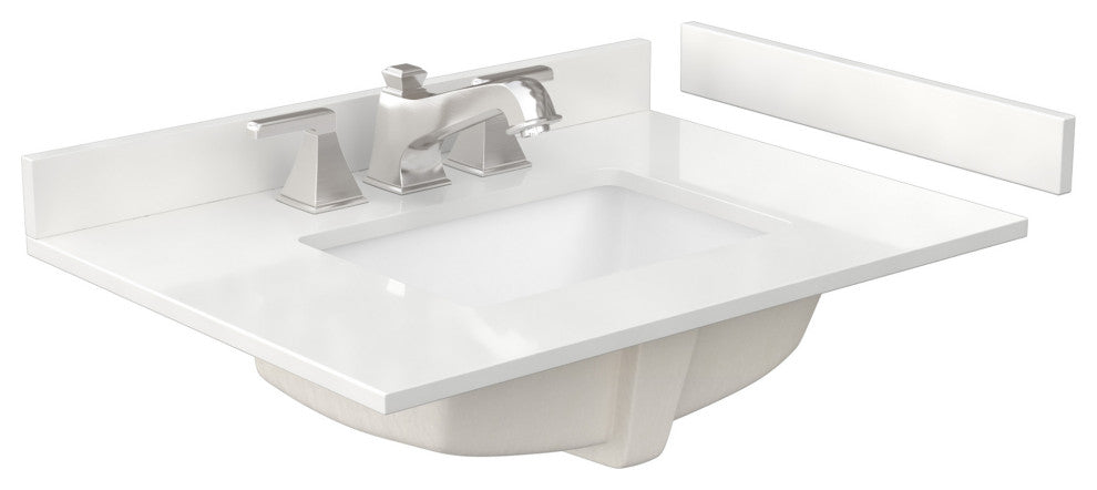 Marlena 30" Green Single Vanity, Quartz Top, 3-Hole, Bronze Trim