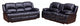 Betsy Furniture 2-Piece Bond Leather Reclining Living Room Set, Black