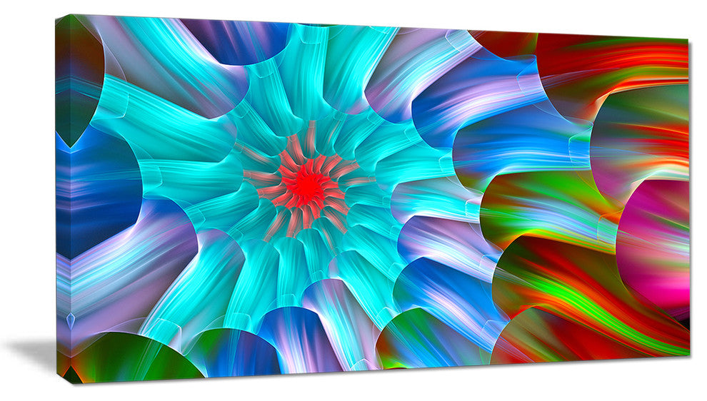 Multi Layered Fractal Spirals, Abstract Canvas Art Print, 32x16