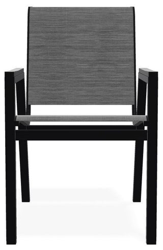 Bazza Sling Stackable Outdoor Dining Chair, Collect Charcoal/Black