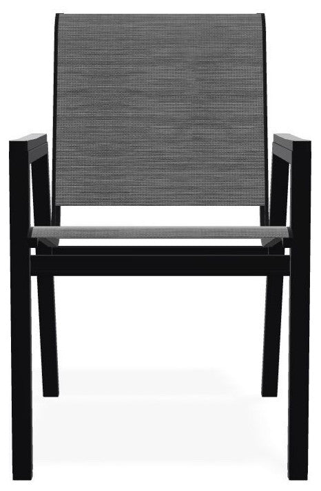 Bazza Sling Stackable Outdoor Dining Chair, Collect Charcoal/Black