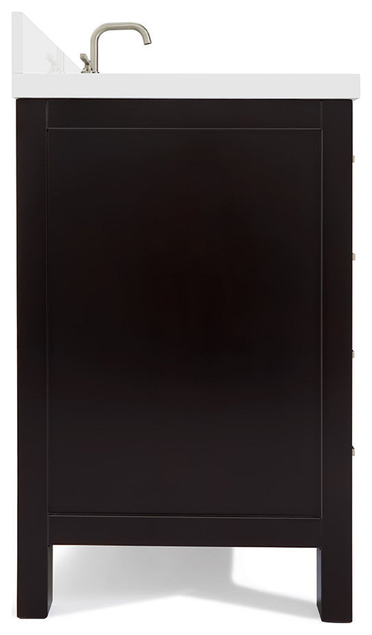 ARIEL Cambridge 43" Rectangle Sink Bathroom Vanity Espresso With Quartz Top