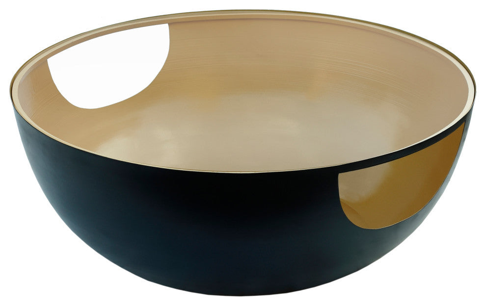 Doma Coffee Table, Matte Black / Brushed Gold