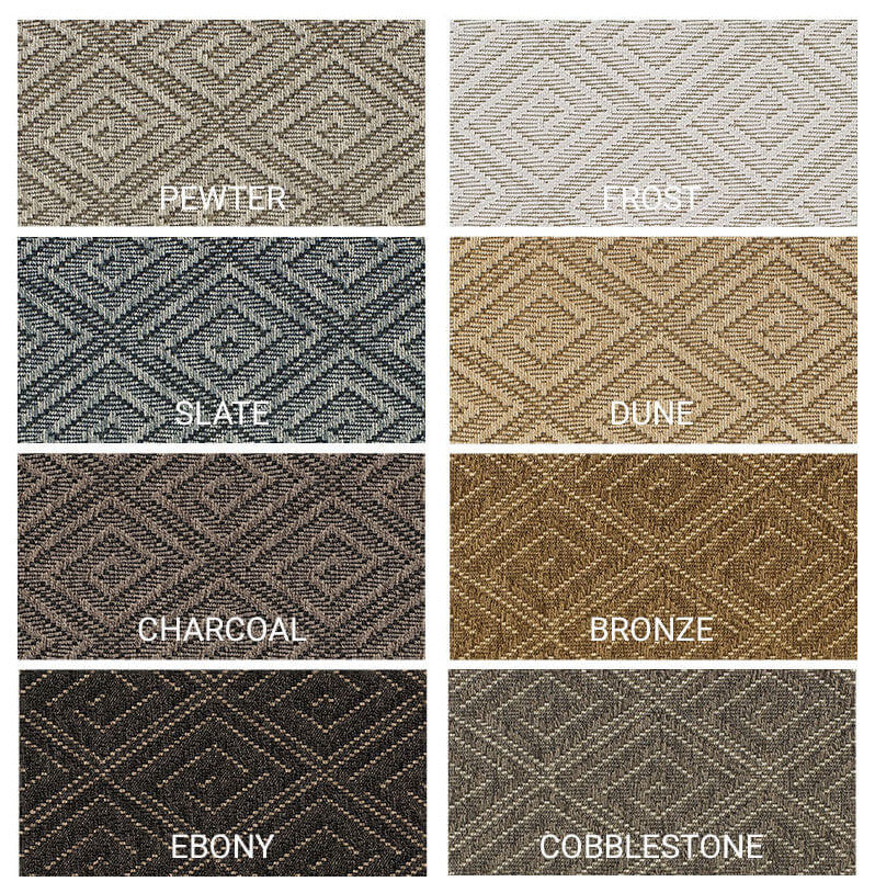 Curacao Custom Cut Indoor Outdoor Area Rug, Cobble Stone, 4x10