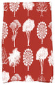 Field of Trees Floral Print Hand Towel, Red